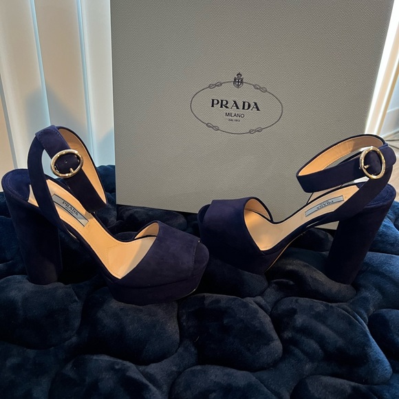 Prada Navy Platform Heels - Never Used - Picture 6 of 8